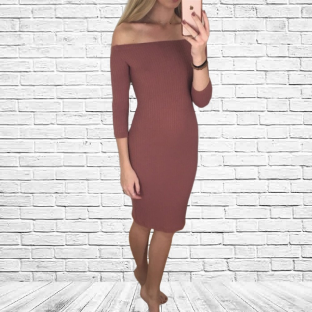 Off the Shoulder Midi Dress | Extra Small